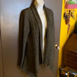😍 Anthropologie Birds Charcoal Gray Open Cardigan